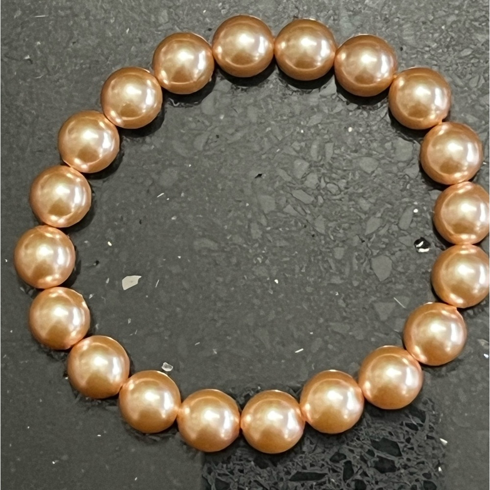 Gold Simulated pearls necklace bracelet set statement jewelry ladies vintage qvc - Picture 3 of 4
